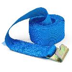Blue Flatbed Straps 4 x 30' Winch Strap 5,400 WLL Flat Hook - MADE IN USA